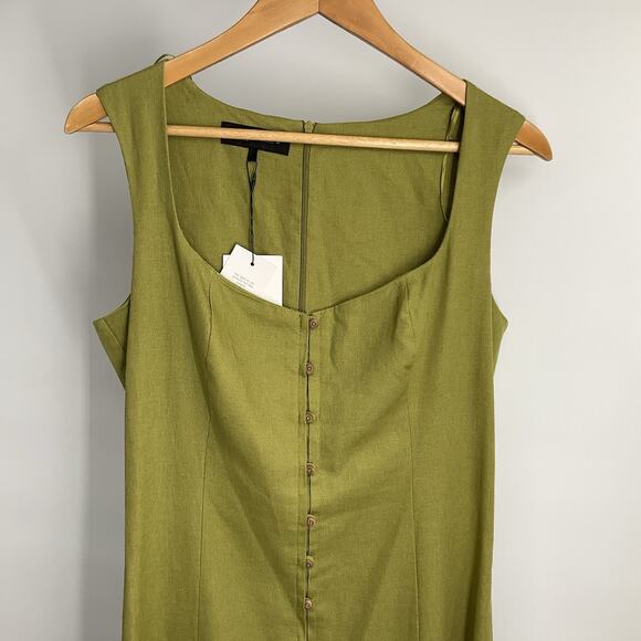Zara Olive Green Midi Dress - Picture 6 of 15